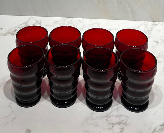 Set of 8 Red Glasses