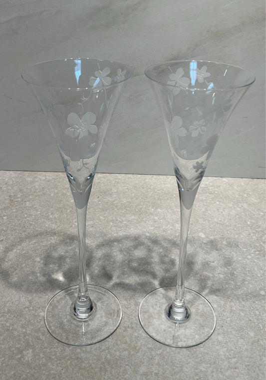 Set of 2 Waterford Champagne Glasses