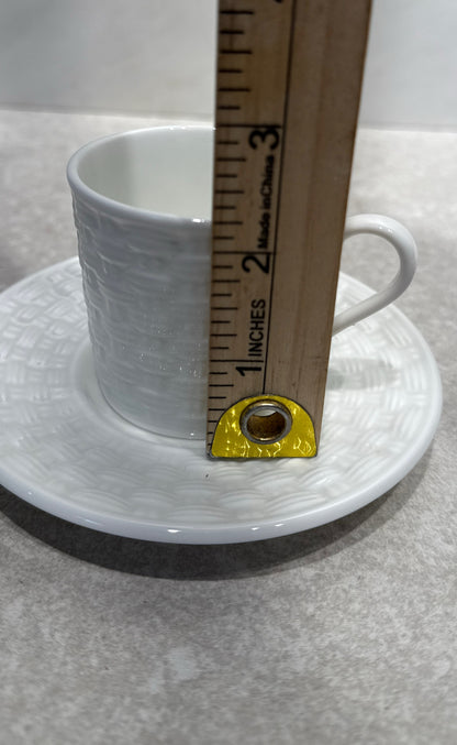 Belleek Basketweave Cup and Saucer