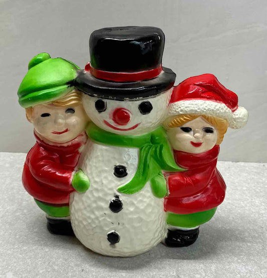 Blow Mold Snowman And Children