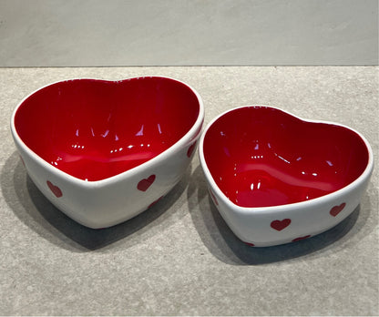 Set of 2 Heart Bowls