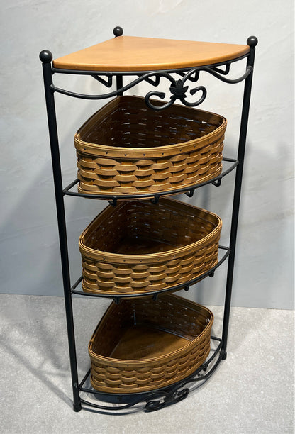 Longaberger Shelf with 3 Baskets