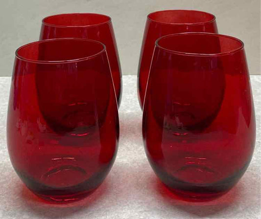 Set of 4 Red Glasses