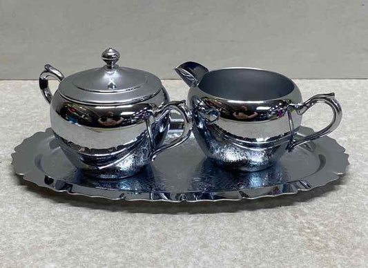 Sugar And Creamer On Tray