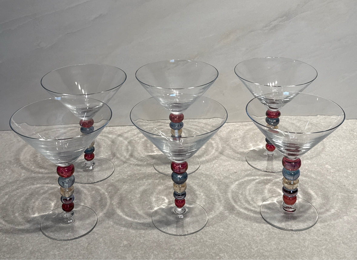 Set of 6 Martini Glasses