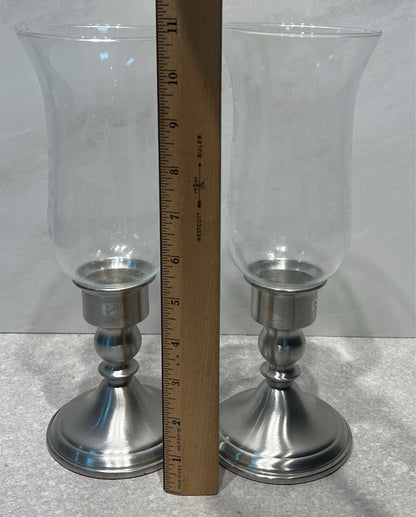 Set of 2 Pewter Candle Holders