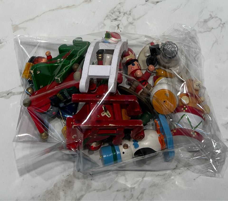 Bag Of Wooden Ornaments