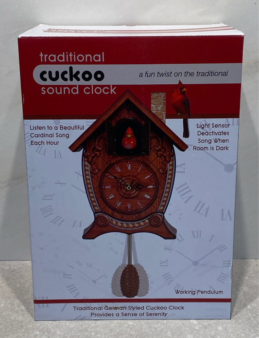 Singing Cardinal Cuckoo Clock