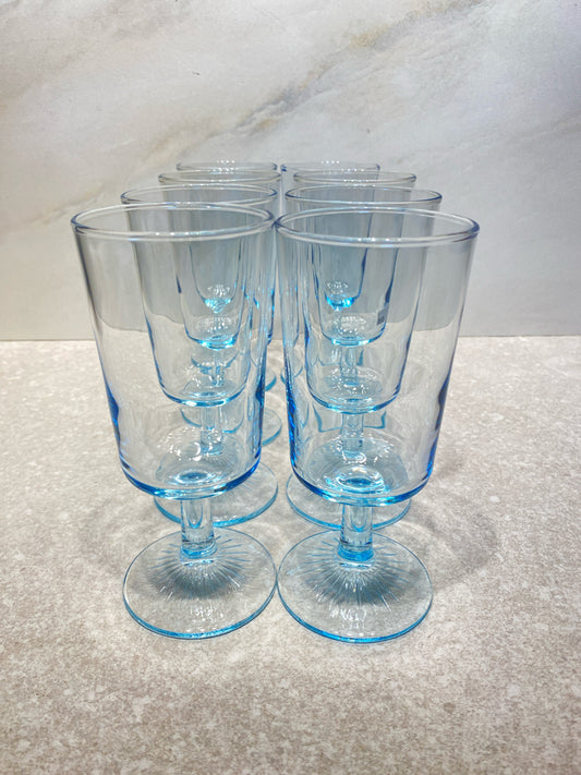 Set of 8 Blue Glasses