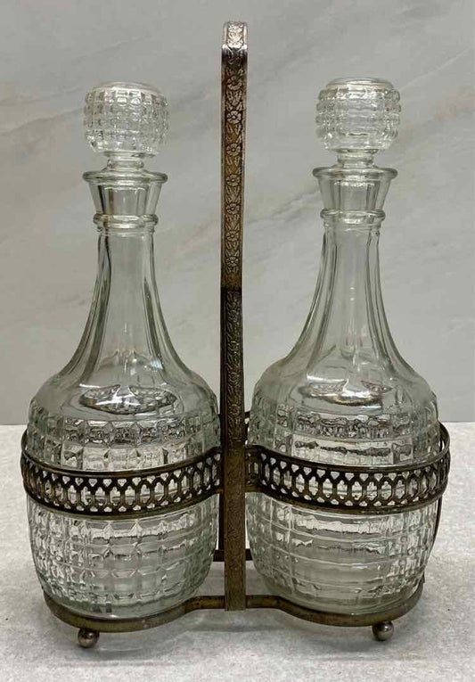 Pair of Decanters in Stand