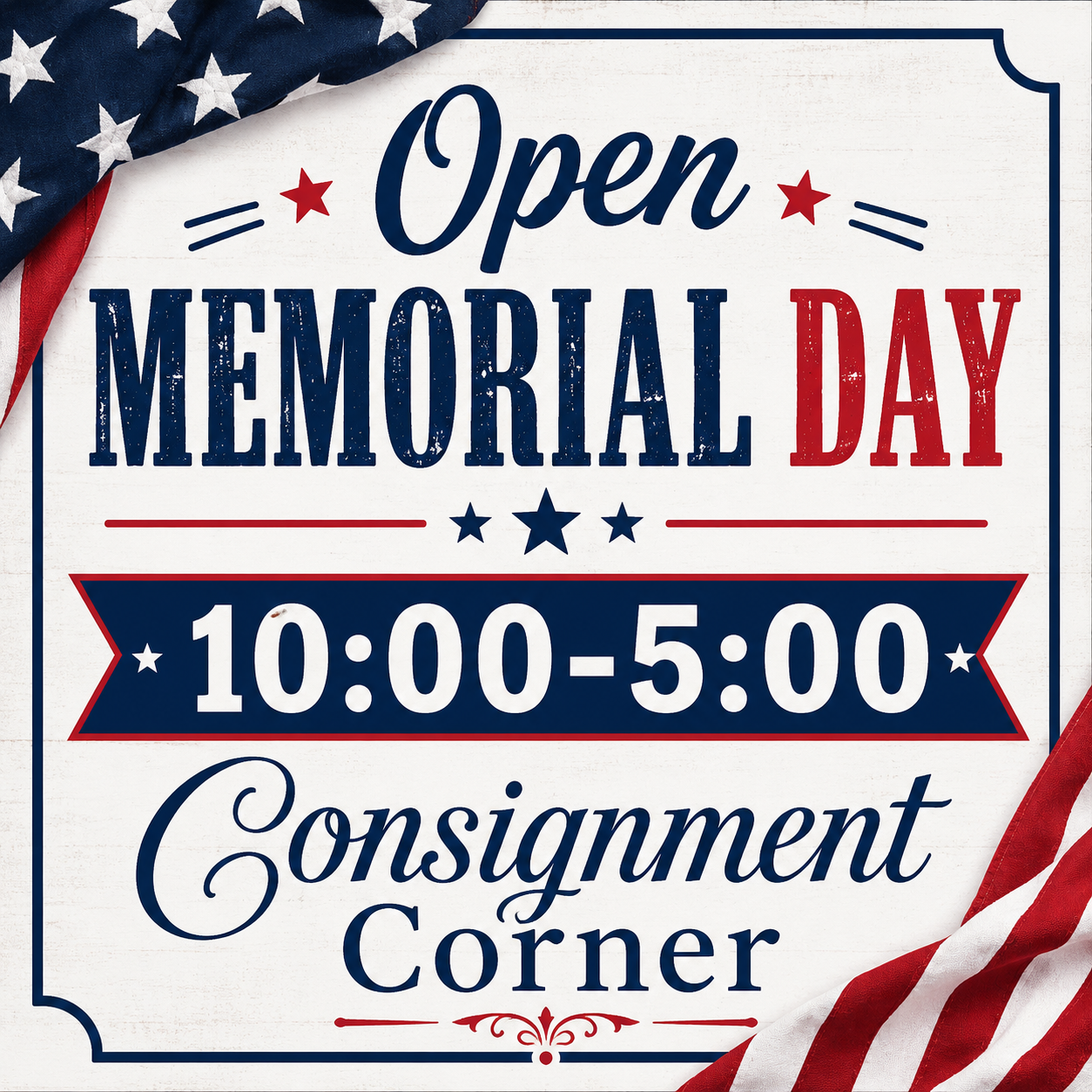 Open Memorial Day.