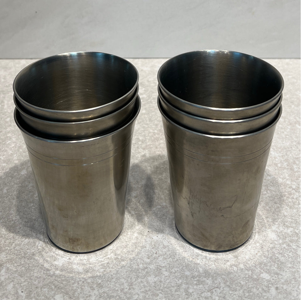 Set of 6 Pewter Cups