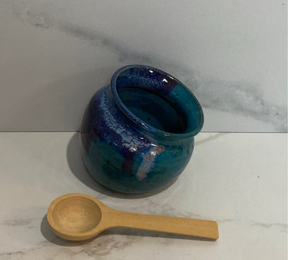 Pottery Dish With Spoon