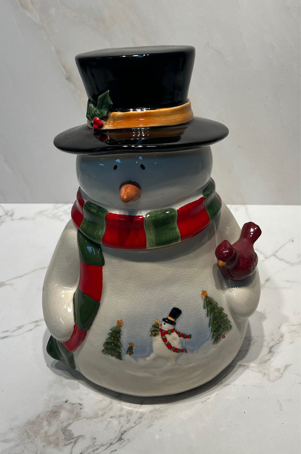 Snowman Covered Cookie Jar