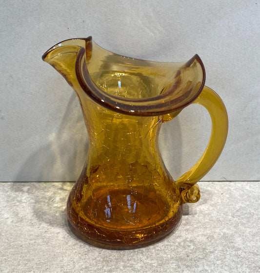Amber Crackle Pitcher