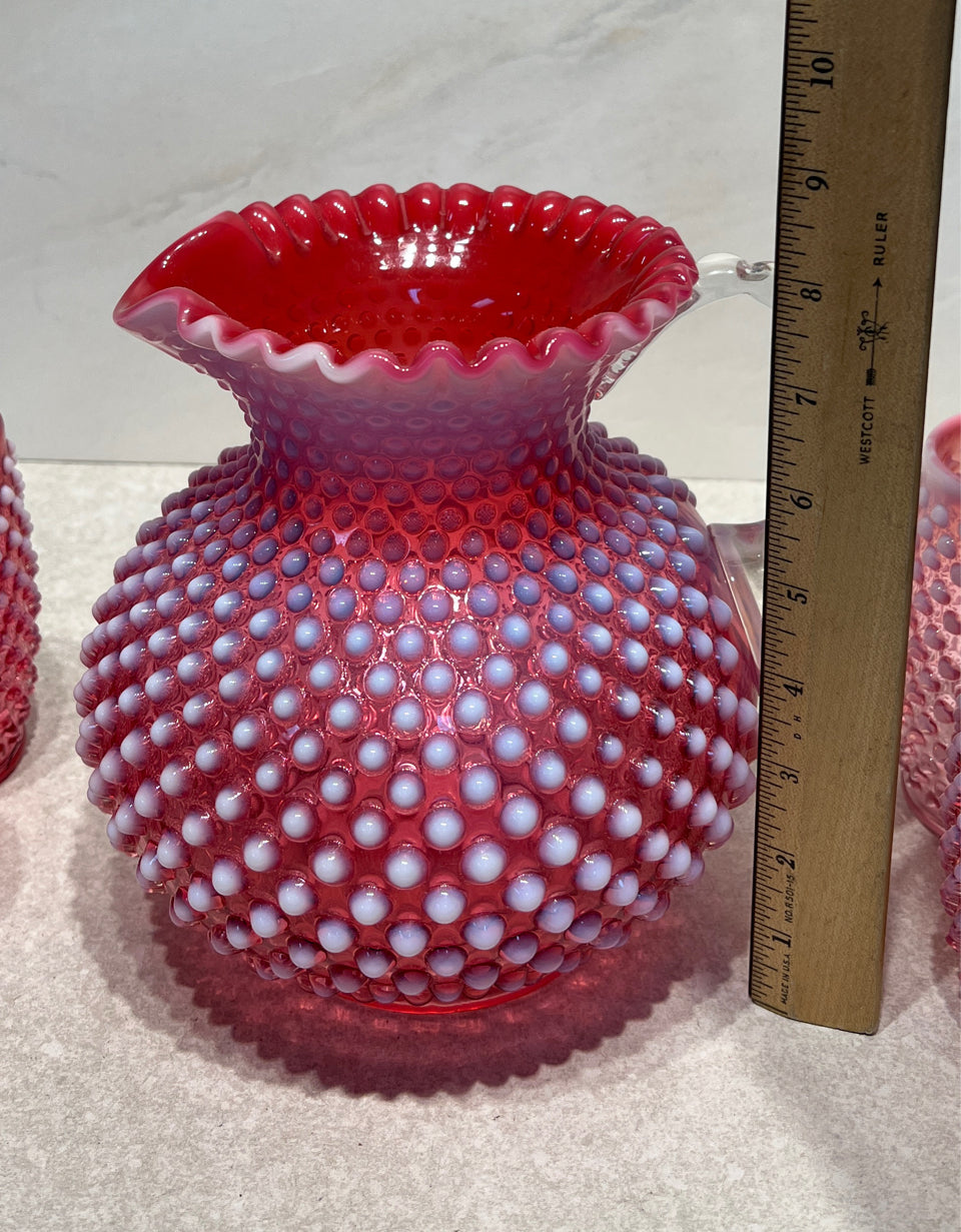 Fenton Hobail Pitcher and 6 Glasses