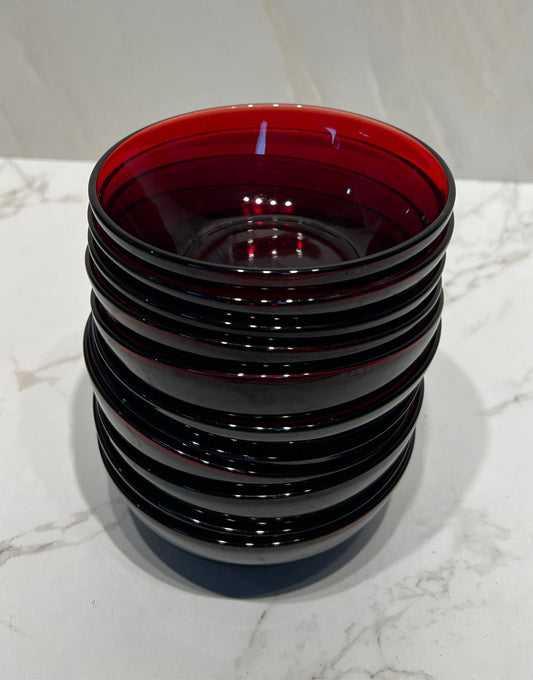 Set of 12 Red Bowls