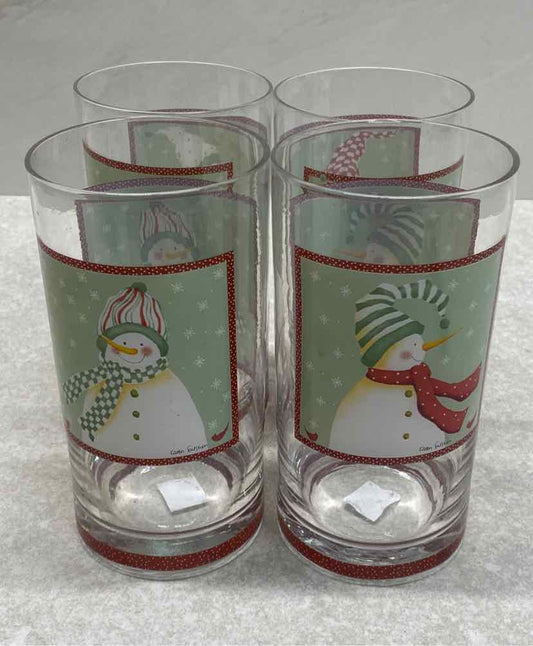 Set of 4 Snowman Glasses