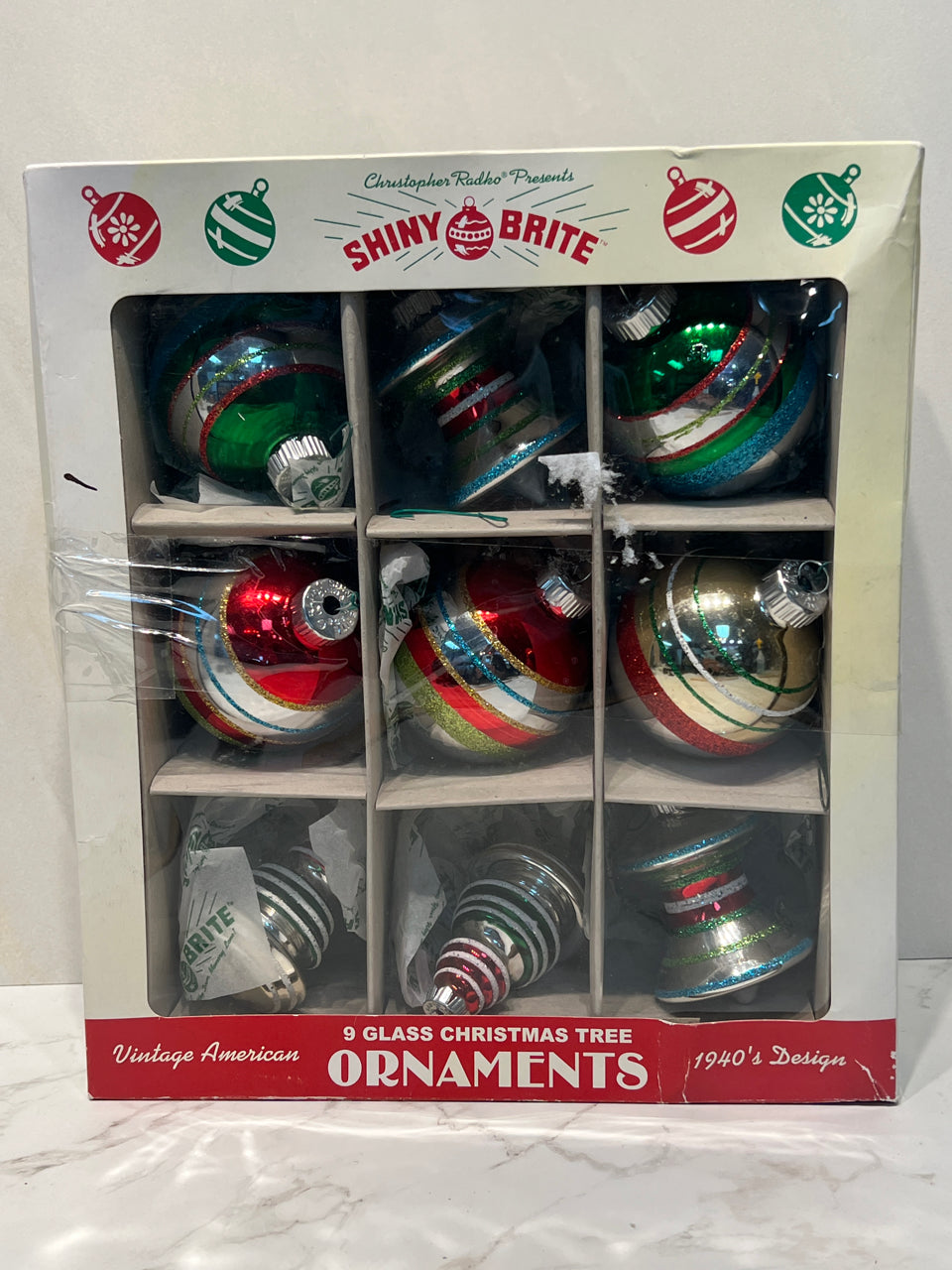 Set of 9 Radko Ornaments