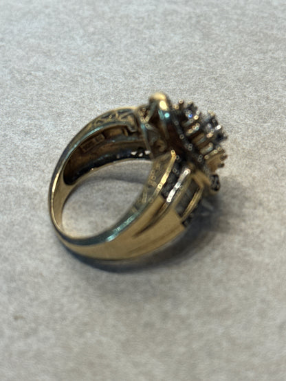 10K Gold And Diamond Ring Sz. 6