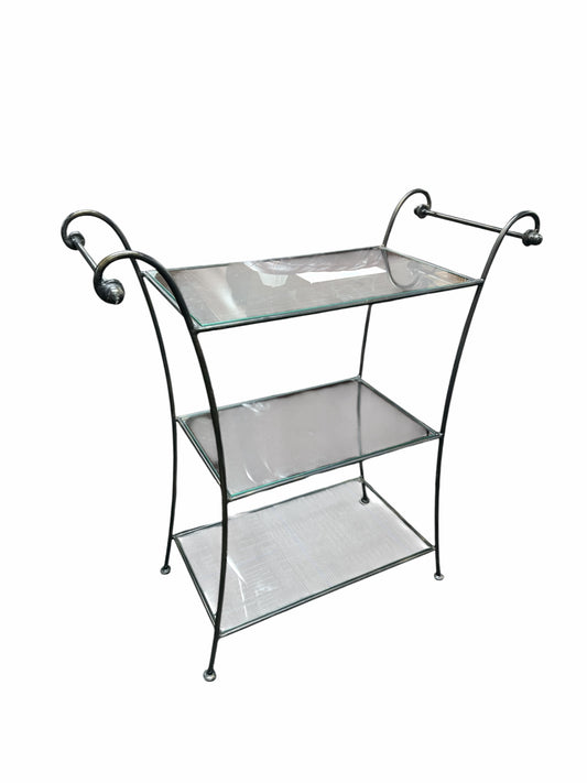 3-Tier Iron and Glass Shelf