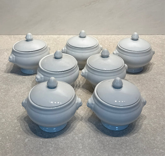 Set of 7  Covered Soup Bowls