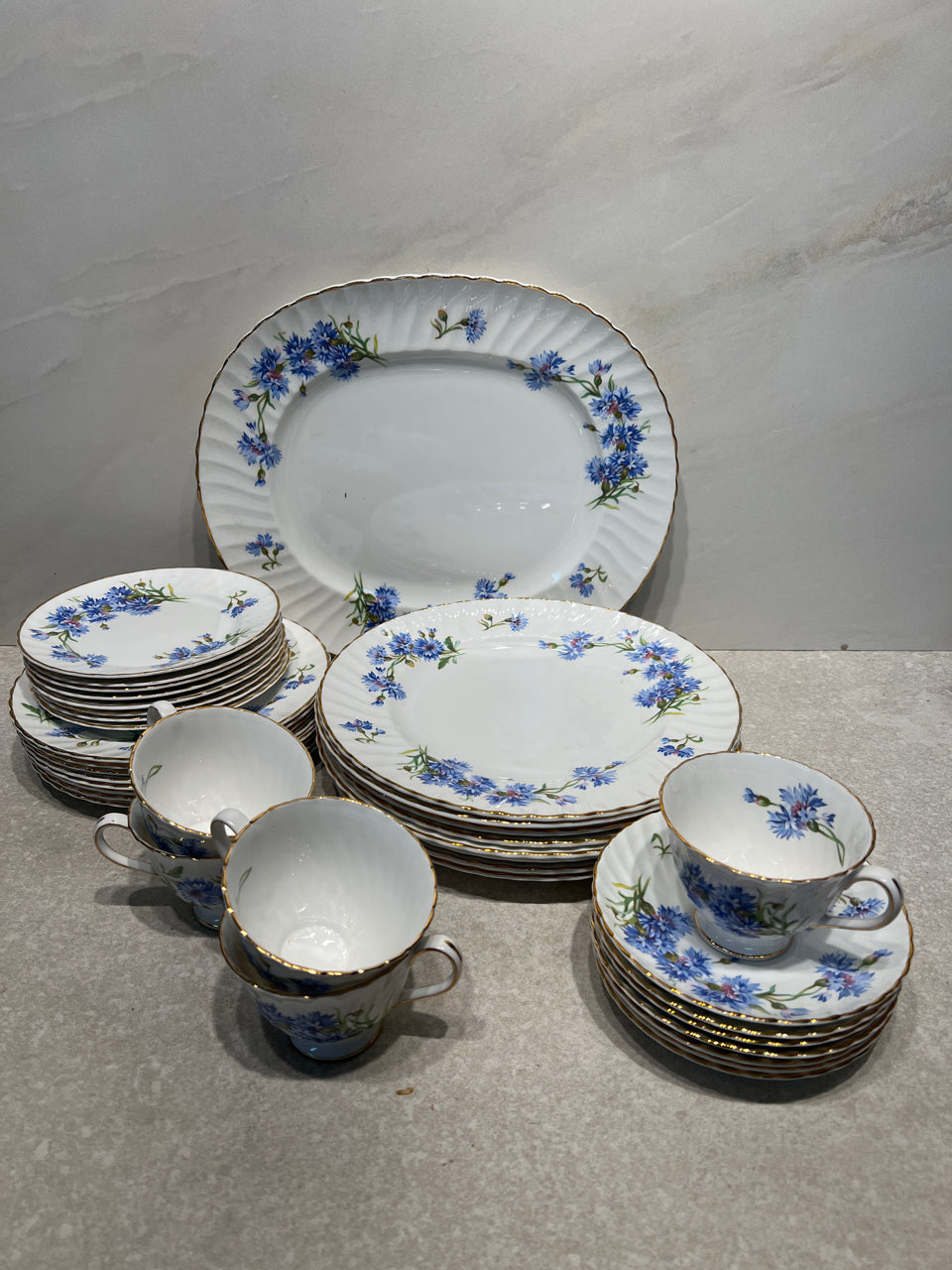 Royal Adderley Cornflower Dinnerware Set
