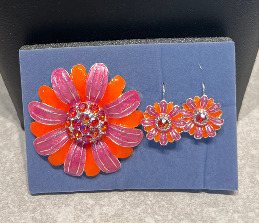 Pin and Earrings