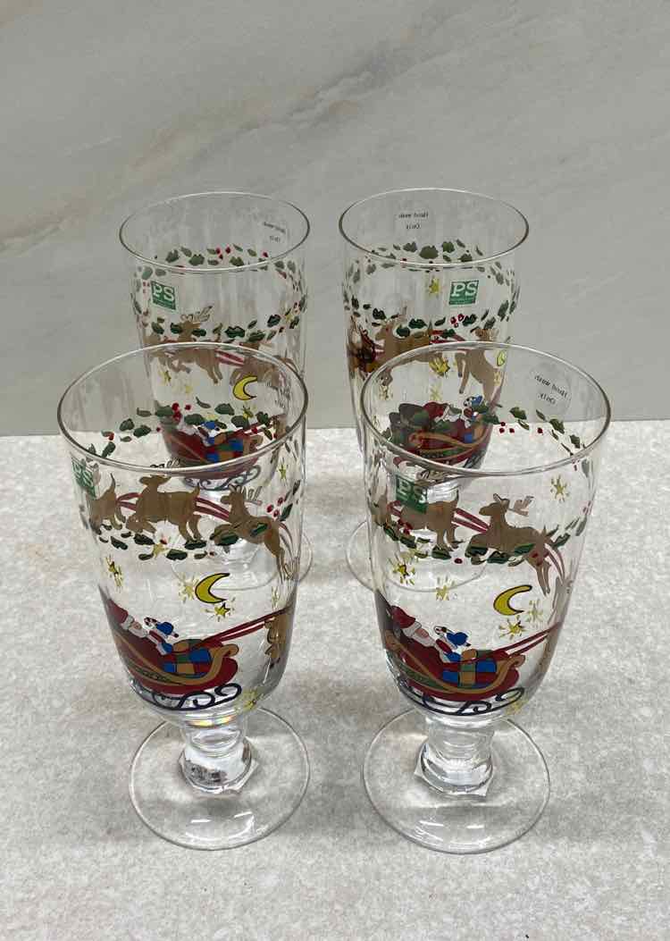 Set of 4 Christmas Glasses