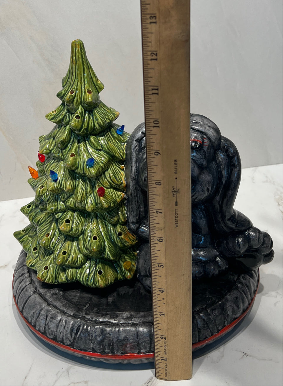 Vintage Ceramic Tree With Dog