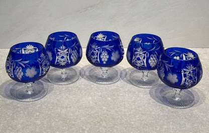 Set of 5 Ajka Marsala Brandy Glasses