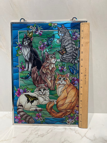 Cat Stain Glass Decor