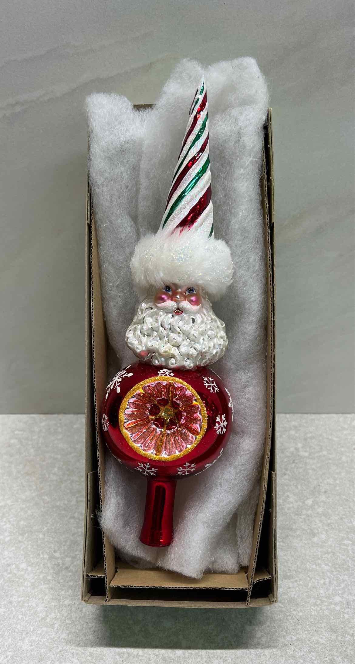 Radko Dandy Stripe Santa Tree Topper