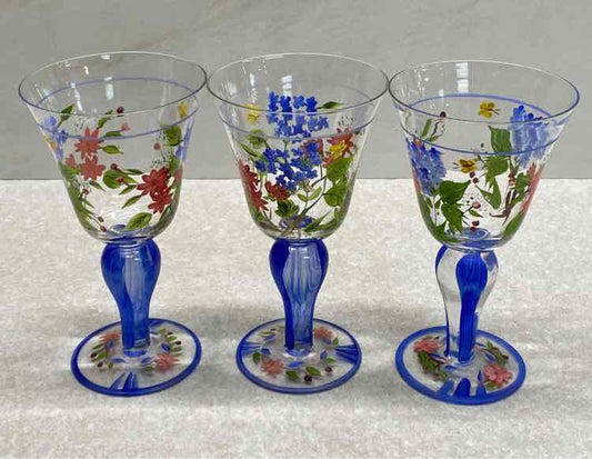 Set of 3 Handpainted Glasses