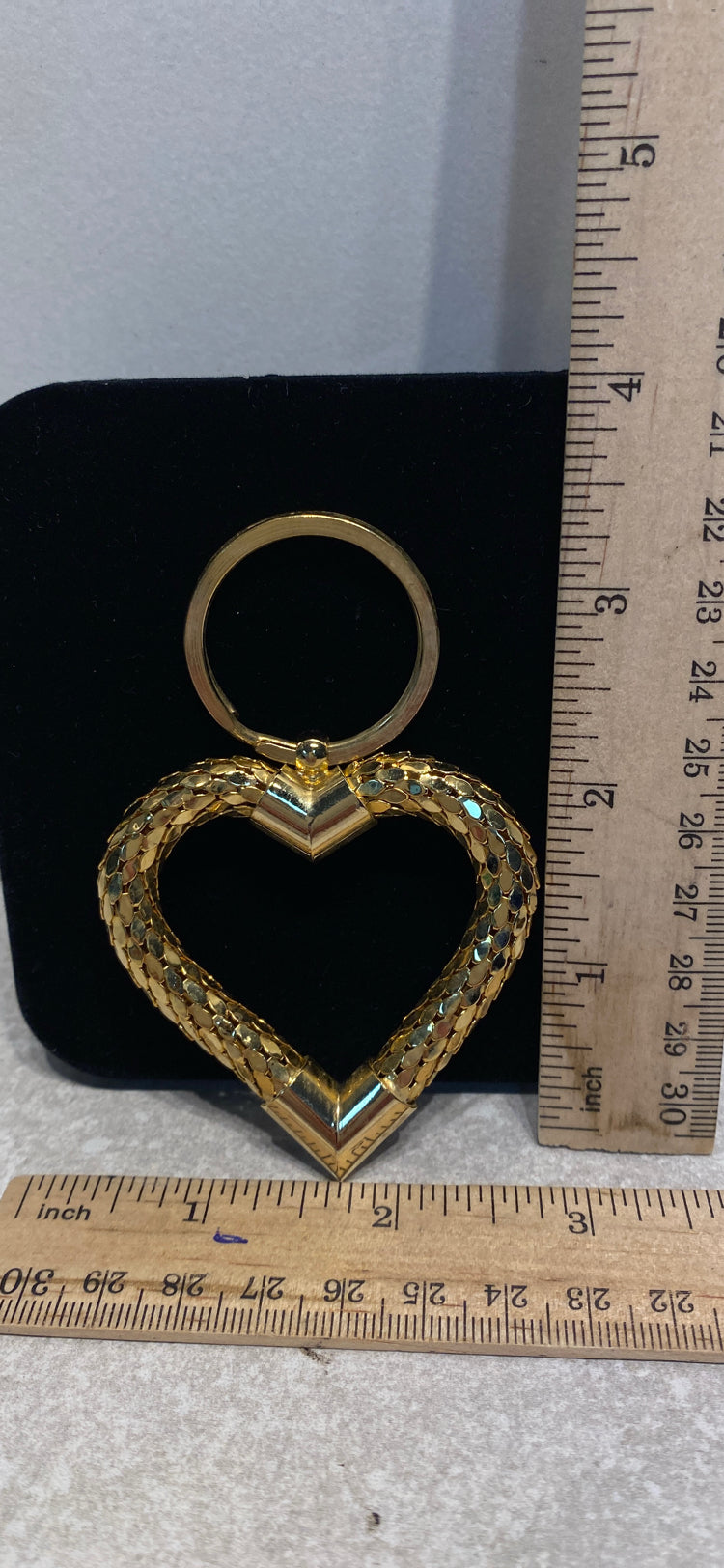 Vintage Mesh Heart Keychain