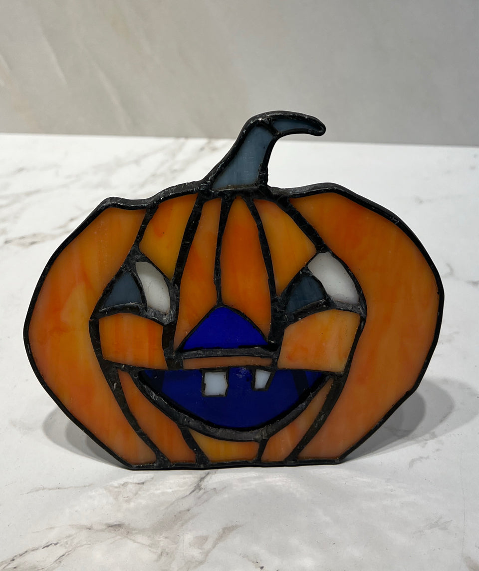 Stain Glass Pumpkin Candleholder