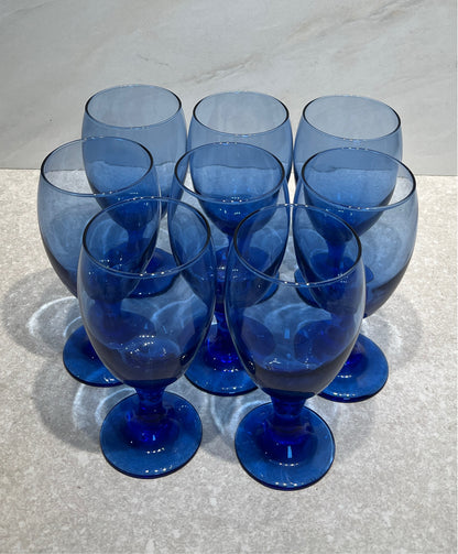 Set of 8 Blue Glasses