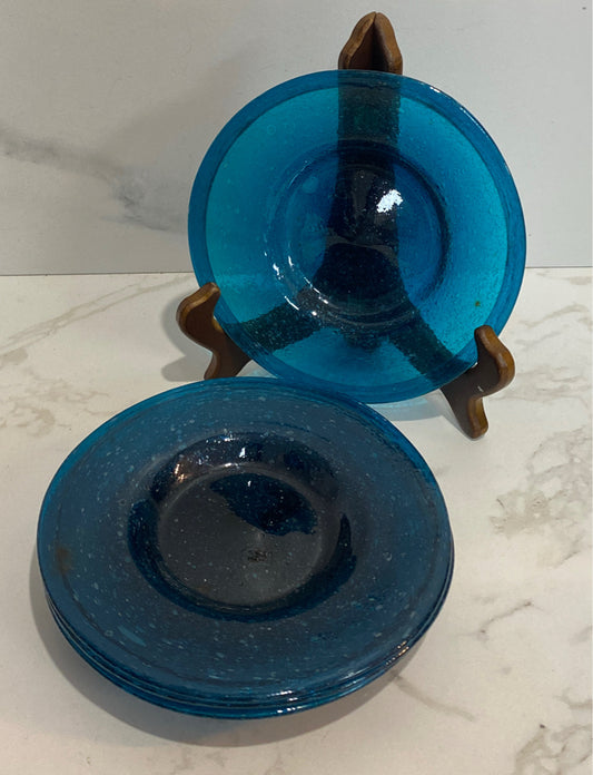 Set of 4 Blue Plates