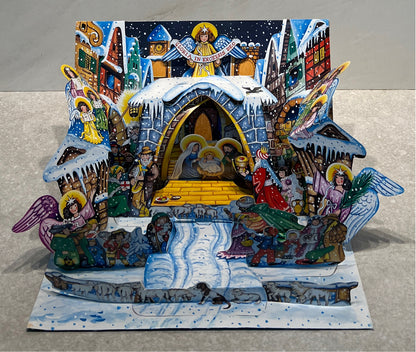 Vintage Paper Cutout Nativity Scene