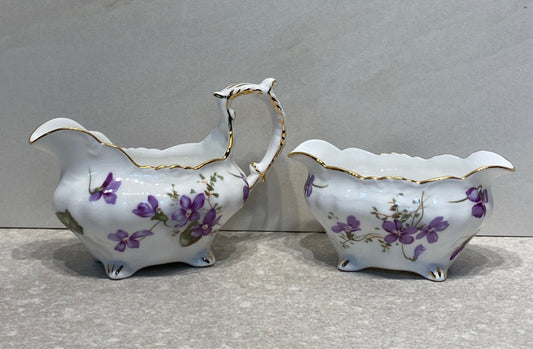 Victorian Violets Sugar and Creamer
