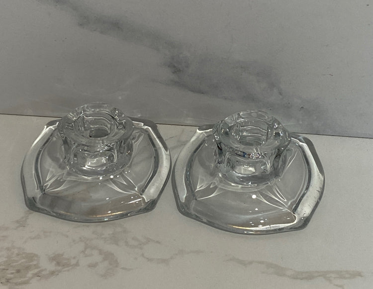 Pair Of Glass Candle Holder