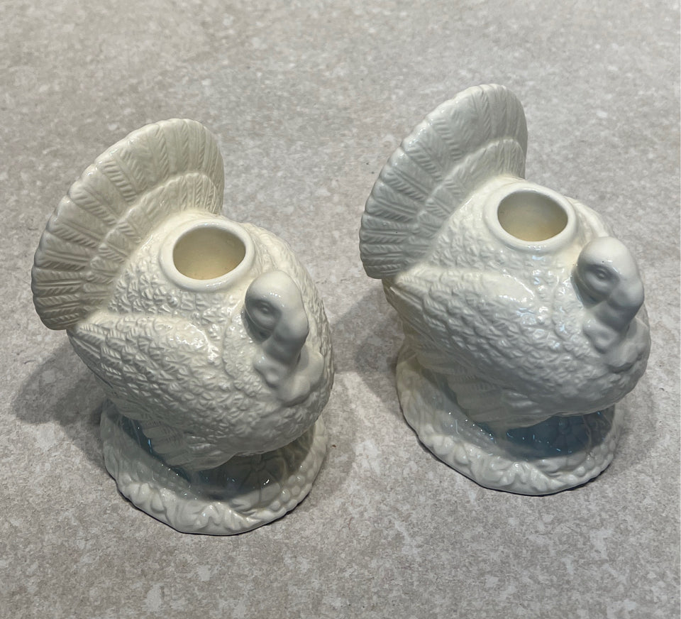 Set of 2 Turkey Candleholders
