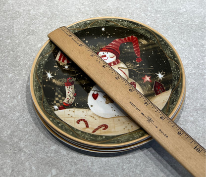 Set of 4 Snowman Plates
