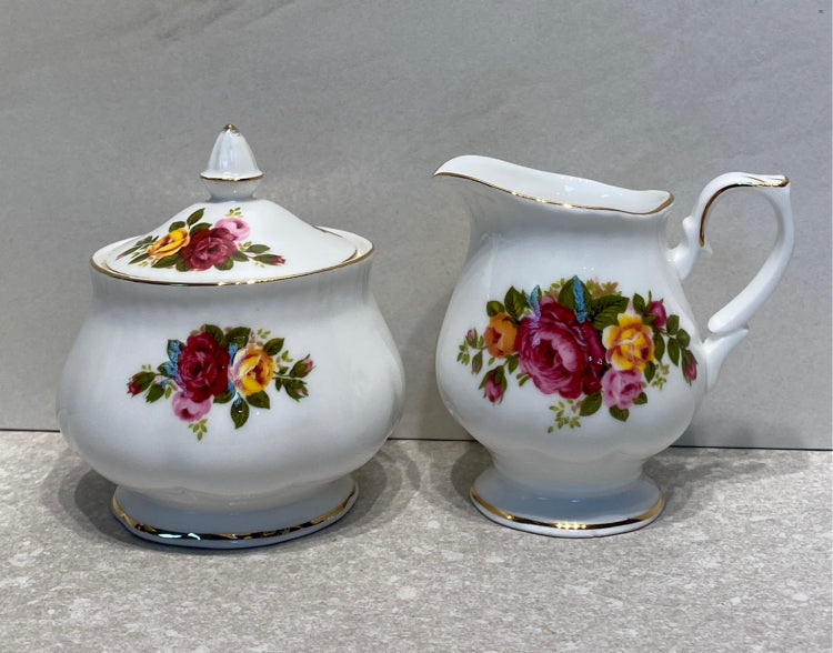 Cottage Rose Sugar and Creamer