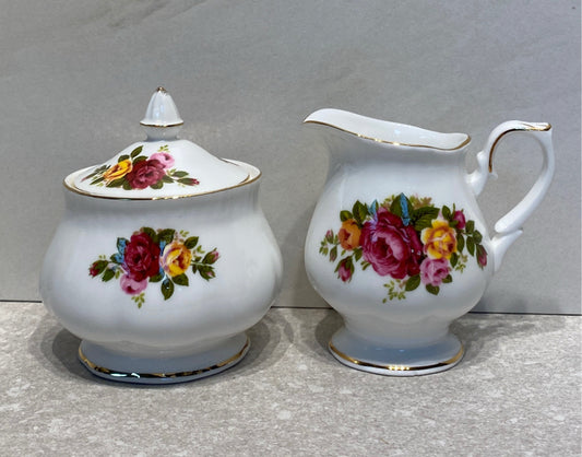 Cottage Rose Sugar and Creamer