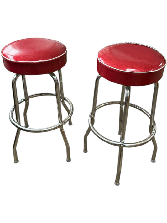 Set of 2 Red Stools