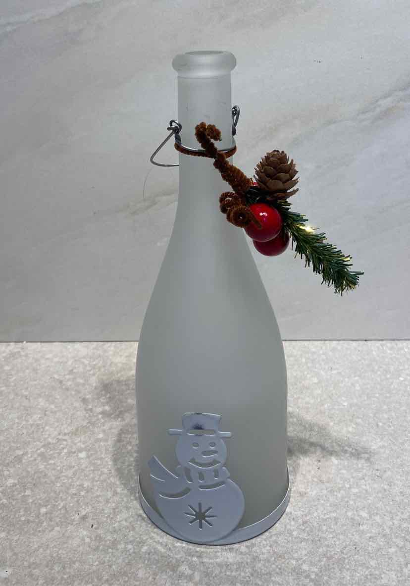 Lighted Snowman Bottle