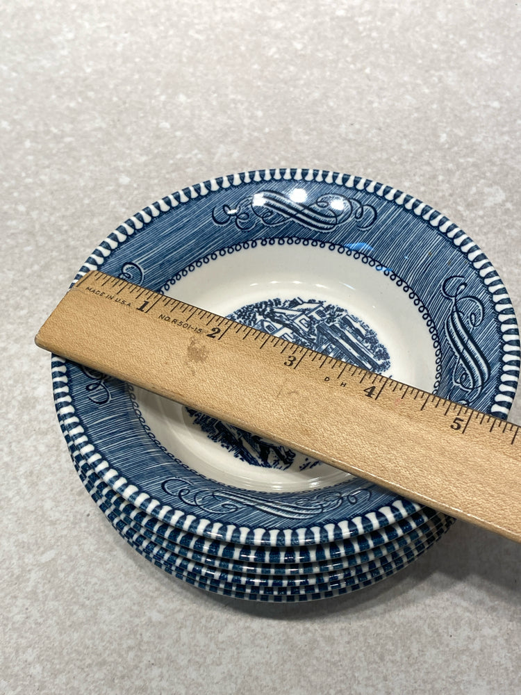 Set of 6 Currier and Ives Bowl