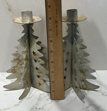 Pair of Tree Candleholders