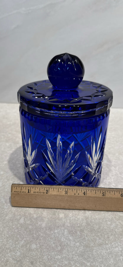 Godinger Cobalt Blue Covered Jar